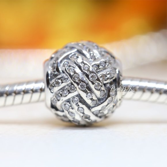 PANDORA SPARKLING LOVE KNOT CHARM 791537CZ - Picture 2 of 4
